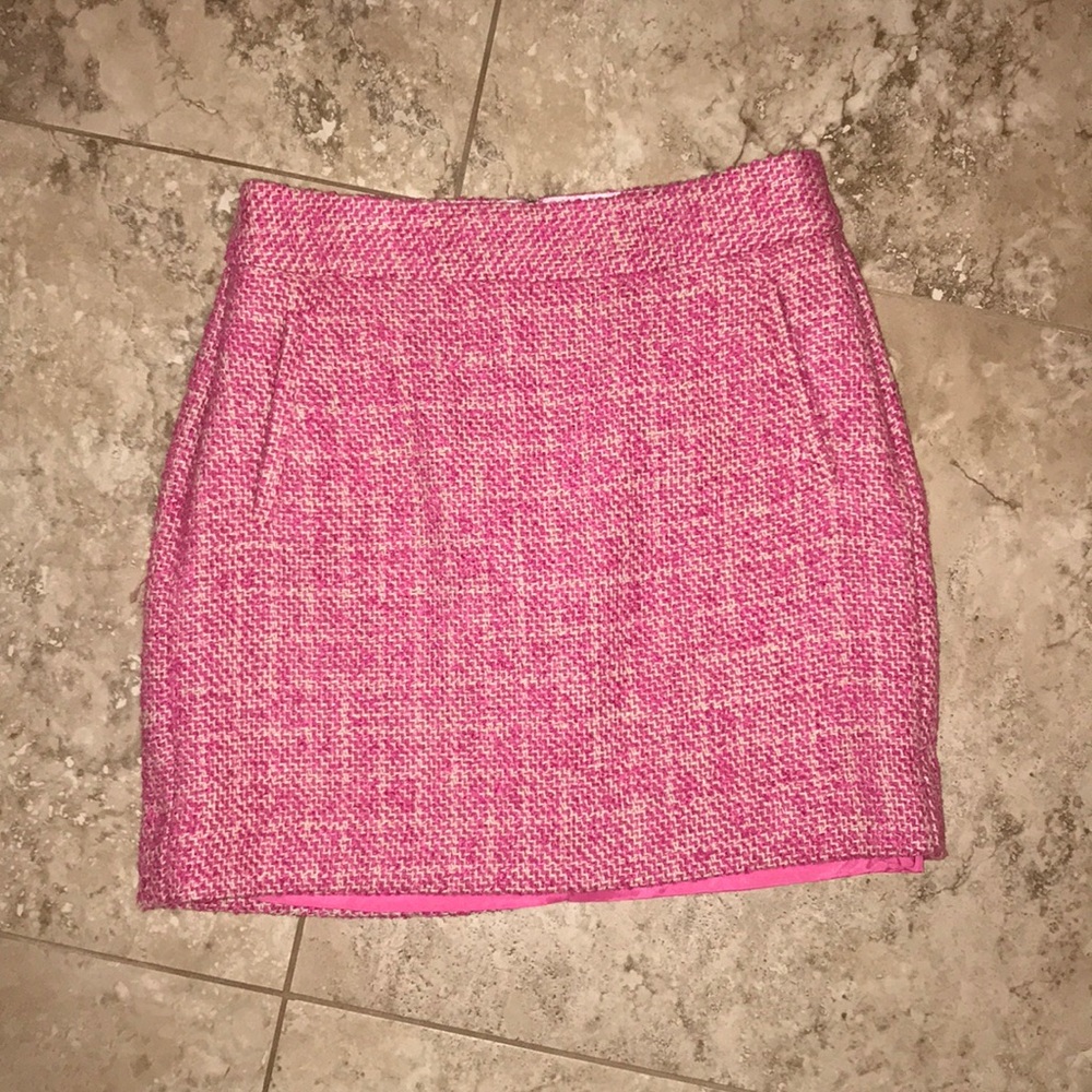 Pink Tweed Mini Skirt - Picture 1 of 6